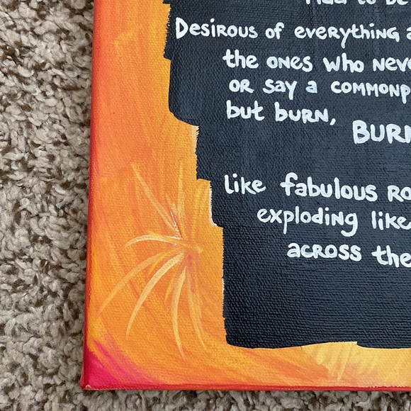 Original Jack Kerouac Quote Acrylic Painting  8x10 unframed canvas - Picture 4 of 7